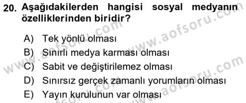 İnsan İlişkileri ve İletişim Dersi 2022 - 2023 Yılı Yaz Okulu Sınav Soruları 20. Soru