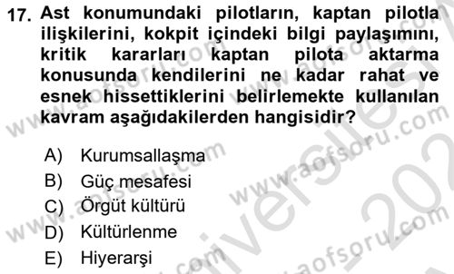 İnsan İlişkileri ve İletişim Dersi 2023 - 2024 Yılı (Vize) Ara Sınav Soruları 17. Soru