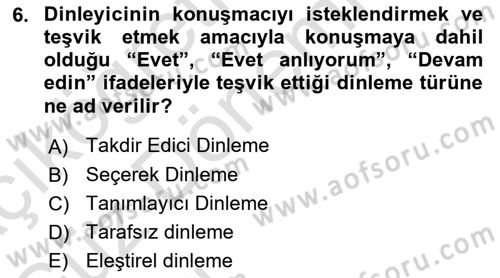 İnsan İlişkileri ve İletişim Dersi 2023 - 2024 Yılı (Vize) Ara Sınav Soruları 6. Soru