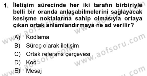 İnsan İlişkileri ve İletişim Dersi 2023 - 2024 Yılı (Final) Dönem Sonu Sınav Soruları 1. Soru