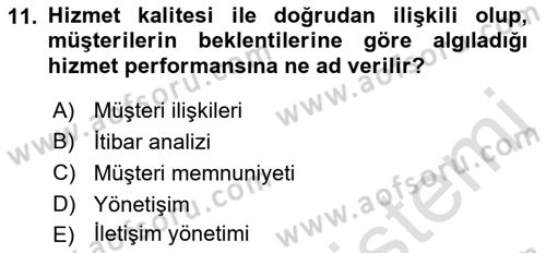 İnsan İlişkileri ve İletişim Dersi 2023 - 2024 Yılı (Final) Dönem Sonu Sınav Soruları 11. Soru