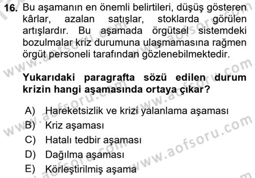 İnsan İlişkileri ve İletişim Dersi 2023 - 2024 Yılı (Final) Dönem Sonu Sınav Soruları 16. Soru