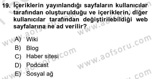 İnsan İlişkileri ve İletişim Dersi 2023 - 2024 Yılı (Final) Dönem Sonu Sınav Soruları 19. Soru