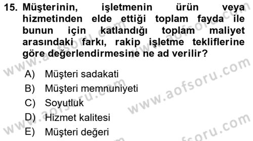 İnsan İlişkileri ve İletişim Dersi 2023 - 2024 Yılı Yaz Okulu Sınav Soruları 15. Soru
