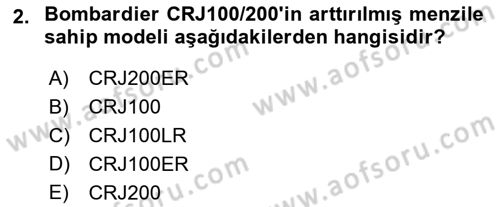 Hava Araçlari Ve Tipleri Dersi 2023 - 2024 Yılı (Vize) Ara Sınav Soruları 2. Soru
