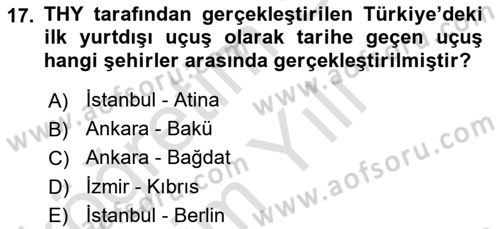Hava Araçlari Ve Tipleri Dersi 2023 - 2024 Yılı Yaz Okulu Sınav Soruları 17. Soru