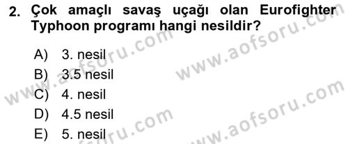 Hava Araçlari Ve Tipleri Dersi 2023 - 2024 Yılı Yaz Okulu Sınav Soruları 2. Soru