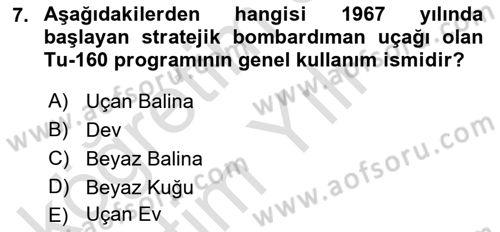 Hava Araçlari Ve Tipleri Dersi 2023 - 2024 Yılı Yaz Okulu Sınav Soruları 7. Soru