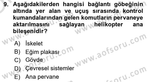 Hava Araçlari Ve Tipleri Dersi 2023 - 2024 Yılı Yaz Okulu Sınav Soruları 9. Soru
