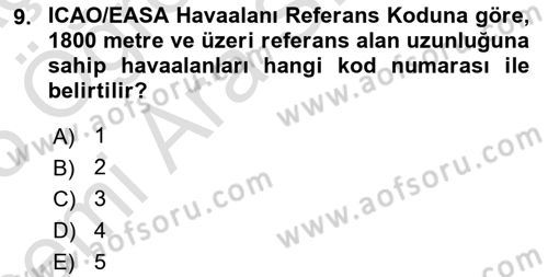 Hava Araçlari Ve Tipleri Dersi 2024 - 2025 Yılı (Vize) Ara Sınav Soruları 9. Soru