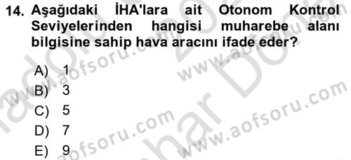 Hava Araçlari Ve Tipleri Dersi 2024 - 2025 Yılı (Final) Dönem Sonu Sınav Soruları 14. Soru