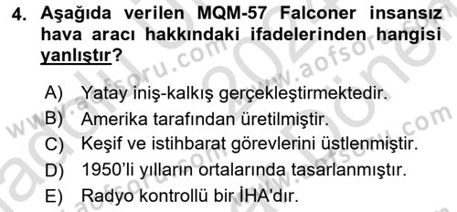 Hava Araçlari Ve Tipleri Dersi 2024 - 2025 Yılı (Final) Dönem Sonu Sınav Soruları 4. Soru