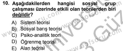 Sosyal Hizmete Giriş Dersi Ara Sınavı Deneme Sınav Soruları 10. Soru