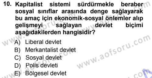 Sosyal Hizmete Giriş Dersi 2012 - 2013 Yılı (Final) Dönem Sonu Sınav Soruları 10. Soru