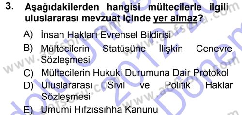 Sosyal Hizmete Giriş Dersi 2012 - 2013 Yılı (Final) Dönem Sonu Sınav Soruları 3. Soru