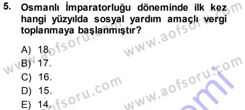 Sosyal Hizmete Giriş Dersi Ara Sınavı Deneme Sınav Soruları 5. Soru