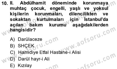 Sosyal Hizmete Giriş Dersi 2014 - 2015 Yılı (Final) Dönem Sonu Sınav Soruları 10. Soru
