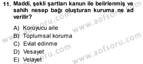 Sosyal Hizmete Giriş Dersi 2014 - 2015 Yılı Tek Ders Sınav Soruları 11. Soru