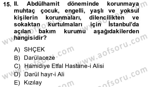 Sosyal Hizmete Giriş Dersi 2014 - 2015 Yılı Tek Ders Sınav Soruları 15. Soru