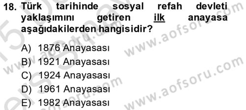 Sosyal Hizmete Giriş Dersi 2014 - 2015 Yılı Tek Ders Sınav Soruları 18. Soru