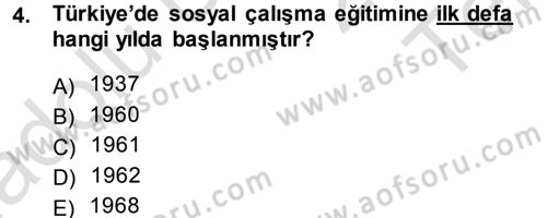 Sosyal Hizmete Giriş Dersi 2014 - 2015 Yılı Tek Ders Sınav Soruları 4. Soru