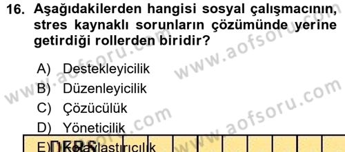 Sosyal Hizmete Giriş Dersi Ara Sınavı Deneme Sınav Soruları 16. Soru