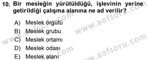 Sosyal Hizmete Giriş Dersi 2015 - 2016 Yılı (Final) Dönem Sonu Sınav Soruları 10. Soru
