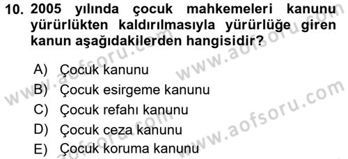 Sosyal Hizmete Giriş Dersi 2015 - 2016 Yılı Tek Ders Sınav Soruları 10. Soru