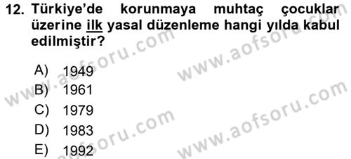 Sosyal Hizmete Giriş Dersi 2015 - 2016 Yılı Tek Ders Sınav Soruları 12. Soru