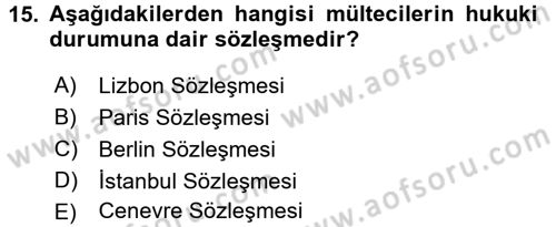 Sosyal Hizmete Giriş Dersi 2016 - 2017 Yılı 3 Ders Sınav Soruları 15. Soru
