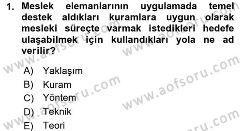 Sosyal Hizmete Giriş Dersi 2017 - 2018 Yılı 3 Ders Sınav Soruları 1. Soru