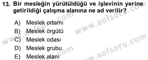 Sosyal Hizmete Giriş Dersi 2017 - 2018 Yılı 3 Ders Sınav Soruları 13. Soru