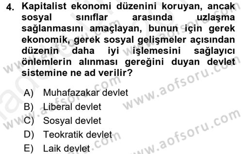 Sosyal Hizmete Giriş Dersi 2017 - 2018 Yılı 3 Ders Sınav Soruları 4. Soru