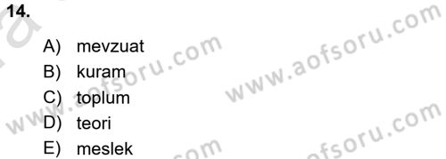 Sosyal Hizmete Giriş Dersi 2017 - 2018 Yılı (Vize) Ara Sınav Soruları 14. Soru