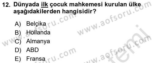 Sosyal Hizmete Giriş Dersi 2018 - 2019 Yılı 3 Ders Sınav Soruları 12. Soru