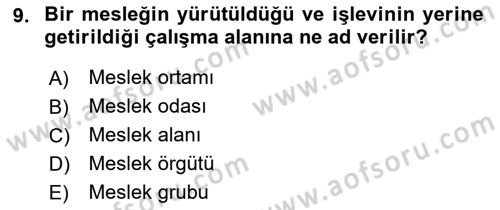Sosyal Hizmete Giriş Dersi 2018 - 2019 Yılı (Final) Dönem Sonu Sınav Soruları 9. Soru