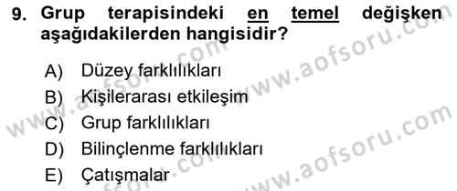 Sosyal Hizmete Giriş Dersi 2018 - 2019 Yılı Yaz Okulu Sınav Soruları 9. Soru