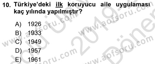 Sosyal Hizmete Giriş Dersi 2019 - 2020 Yılı (Final) Dönem Sonu Sınav Soruları 10. Soru