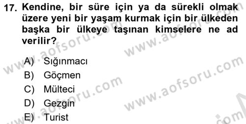 Sosyal Hizmete Giriş Dersi 2019 - 2020 Yılı (Final) Dönem Sonu Sınav Soruları 17. Soru