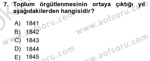Sosyal Hizmete Giriş Dersi 2022 - 2023 Yılı Yaz Okulu Sınav Soruları 7. Soru