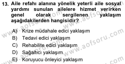 Sosyal Hizmete Giriş Dersi 2025 - 2026 Yılı (Final) Dönem Sonu Sınav Soruları 13. Soru