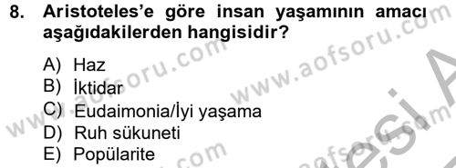 İş Etiği Dersi 2012 - 2013 Yılı (Vize) Ara Sınav Soruları 8. Soru