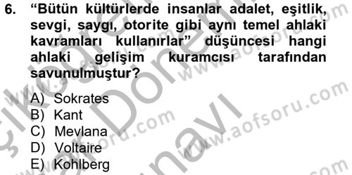 İş Etiği Dersi 2012 - 2013 Yılı (Final) Dönem Sonu Sınav Soruları 6. Soru