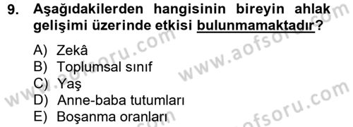 İş Etiği Dersi 2012 - 2013 Yılı (Final) Dönem Sonu Sınav Soruları 9. Soru