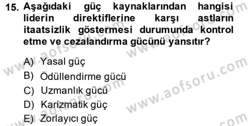 İş Etiği Dersi 2013 - 2014 Yılı (Final) Dönem Sonu Sınav Soruları 15. Soru