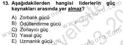 İş Etiği Dersi 2013 - 2014 Yılı Tek Ders Sınav Soruları 13. Soru