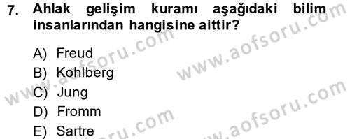 İş Etiği Dersi 2014 - 2015 Yılı (Final) Dönem Sonu Sınav Soruları 7. Soru