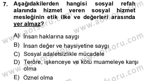 İş Etiği Dersi 2014 - 2015 Yılı Tek Ders Sınav Soruları 7. Soru