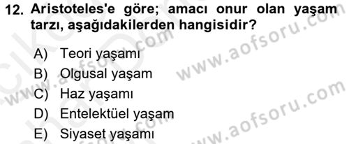 İş Etiği Dersi 2015 - 2016 Yılı (Vize) Ara Sınav Soruları 12. Soru
