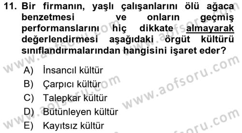 İş Etiği Dersi 2015 - 2016 Yılı (Final) Dönem Sonu Sınav Soruları 11. Soru